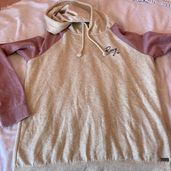 Roxy Sweaters - Roxy White and Pink Ocean Sunset Hoodie